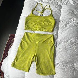 Outdoor Voices Lime Green Workout Set